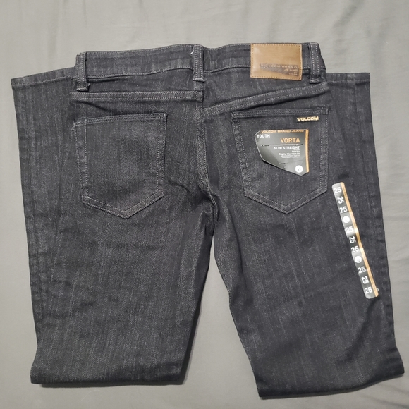 NWT Volcom Vorta Slim straight jeans boys size 25 (10) - Picture 3 of 13